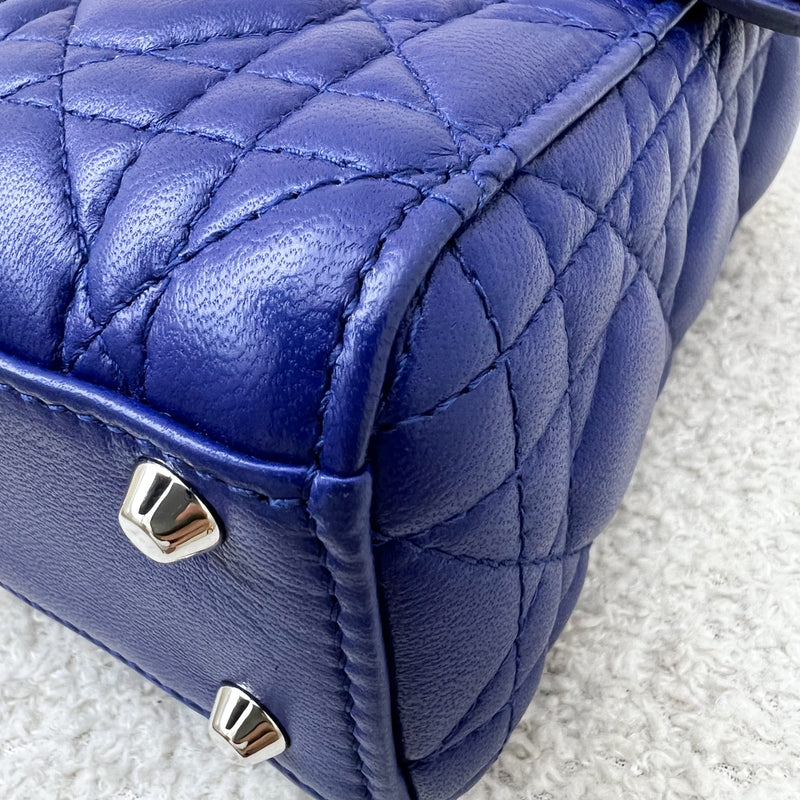 Dior Mini Lady Dior in Bleu De Minuit Lambskin and LGHW (Model: M0505PCAL)