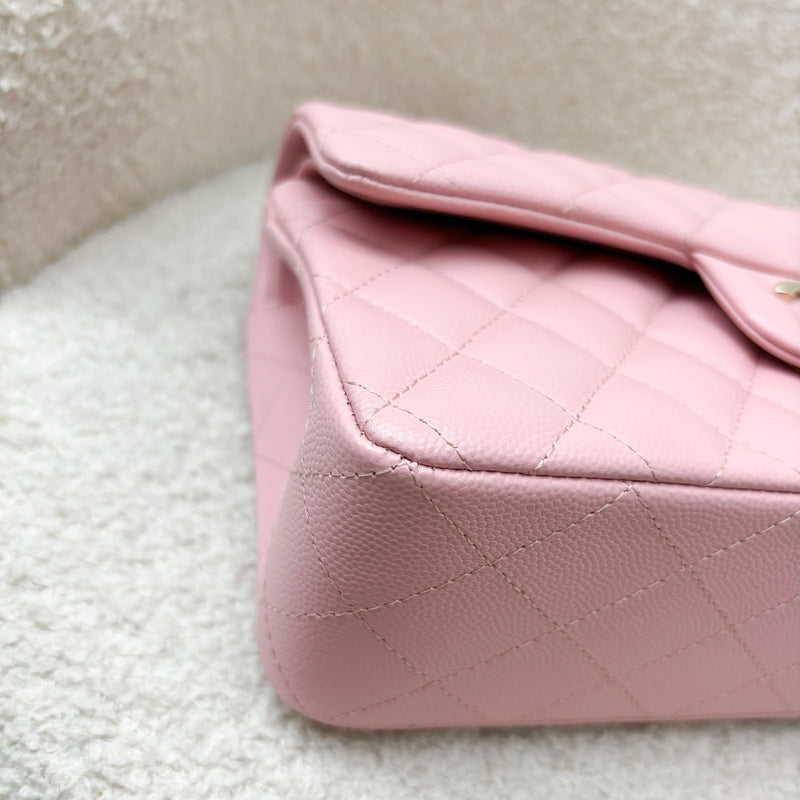 Chanel Small Classic Flap CF in 22C Sakura Pink Caviar LGHW