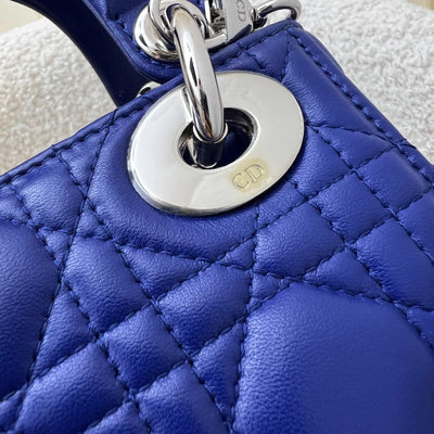 Dior Mini Lady Dior in Bleu De Minuit Lambskin and LGHW (Model: M0505PCAL)