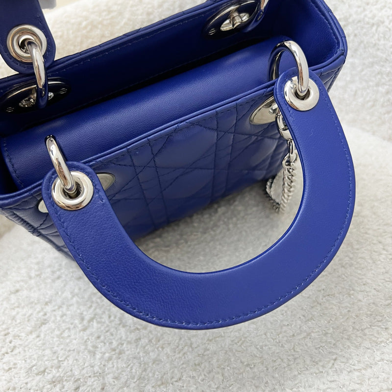 Dior Mini Lady Dior in Bleu De Minuit Lambskin and LGHW (Model: M0505PCAL)