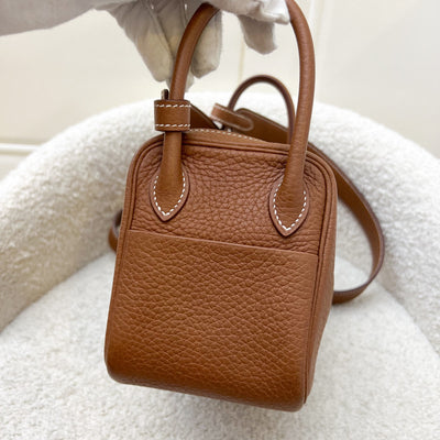 Hermes Mini Lindy in Gold Clemence Leather and GHW