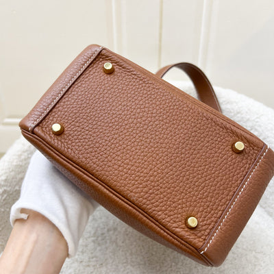 Hermes Mini Lindy in Gold Clemence Leather and GHW