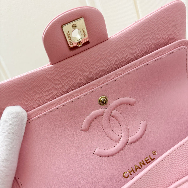 Chanel Small Classic Flap CF in 22C Sakura Pink Caviar LGHW