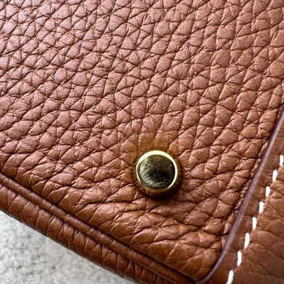 Hermes Mini Lindy in Gold Clemence Leather and GHW