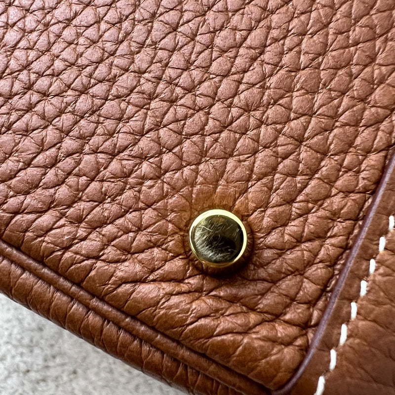 Hermes Mini Lindy in Gold Clemence Leather and GHW