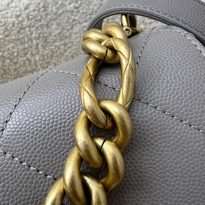 Chanel 21B Bracelet Handle Mini Flap in Grey Caviar and AGHW (Model: AS2711)