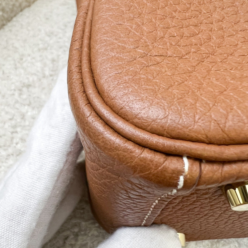 Hermes Mini Lindy in Gold Clemence Leather and GHW
