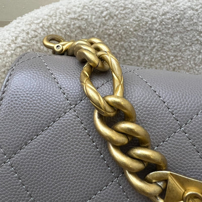 Chanel 21B Bracelet Handle Mini Flap in Grey Caviar and AGHW (Model: AS2711)