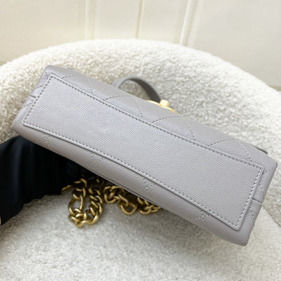 Chanel 21B Bracelet Handle Mini Flap in Grey Caviar and AGHW (Model: AS2711)