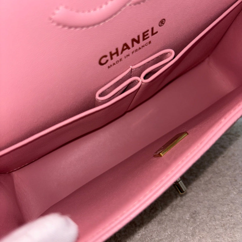 Chanel Small Classic Flap CF in 22C Sakura Pink Caviar LGHW