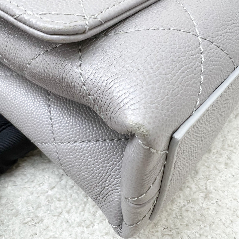 Chanel 21B Bracelet Handle Mini Flap in Grey Caviar and AGHW (Model: AS2711)