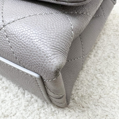 Chanel 21B Bracelet Handle Mini Flap in Grey Caviar and AGHW (Model: AS2711)