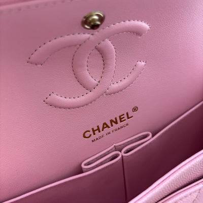 Chanel Small Classic Flap CF in 22C Sakura Pink Caviar LGHW