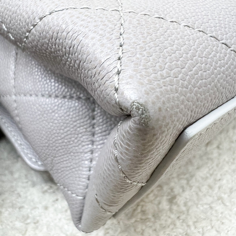 Chanel 21B Bracelet Handle Mini Flap in Grey Caviar and AGHW (Model: AS2711)