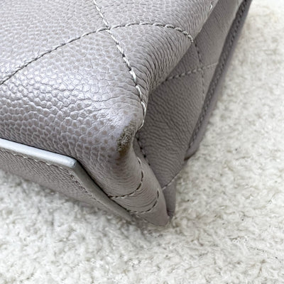 Chanel 21B Bracelet Handle Mini Flap in Grey Caviar and AGHW (Model: AS2711)