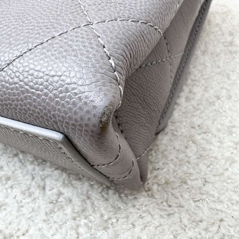 Chanel 21B Bracelet Handle Mini Flap in Grey Caviar and AGHW (Model: AS2711)