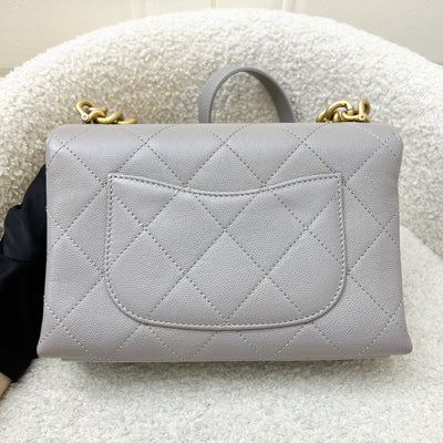 Chanel 21B Bracelet Handle Mini Flap in Grey Caviar and AGHW (Model: AS2711)
