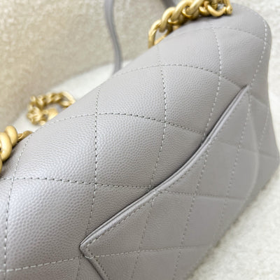Chanel 21B Bracelet Handle Mini Flap in Grey Caviar and AGHW (Model: AS2711)