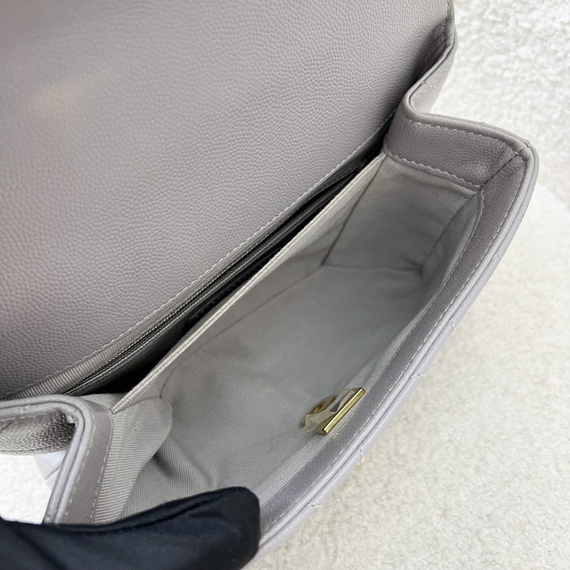 Chanel 21B Bracelet Handle Mini Flap in Grey Caviar and AGHW (Model: AS2711)