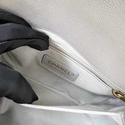 Chanel 21B Bracelet Handle Mini Flap in Grey Caviar and AGHW (Model: AS2711)