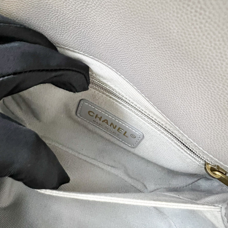 Chanel 21B Bracelet Handle Mini Flap in Grey Caviar and AGHW (Model: AS2711)