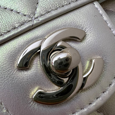 Chanel Classic Mini Rectangle Flap in 20B Iridescent Ivory Lambskin and LGHW