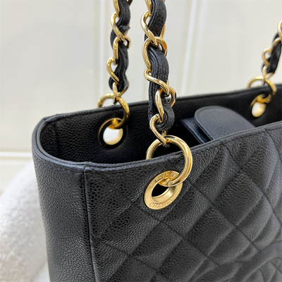 Chanel Petite Shopping Tote PST in Black Caviar and GHW