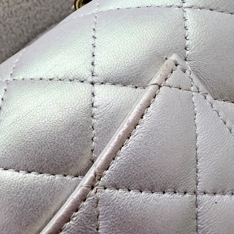 Chanel Classic Mini Rectangle Flap in 20B Iridescent Ivory Lambskin and LGHW