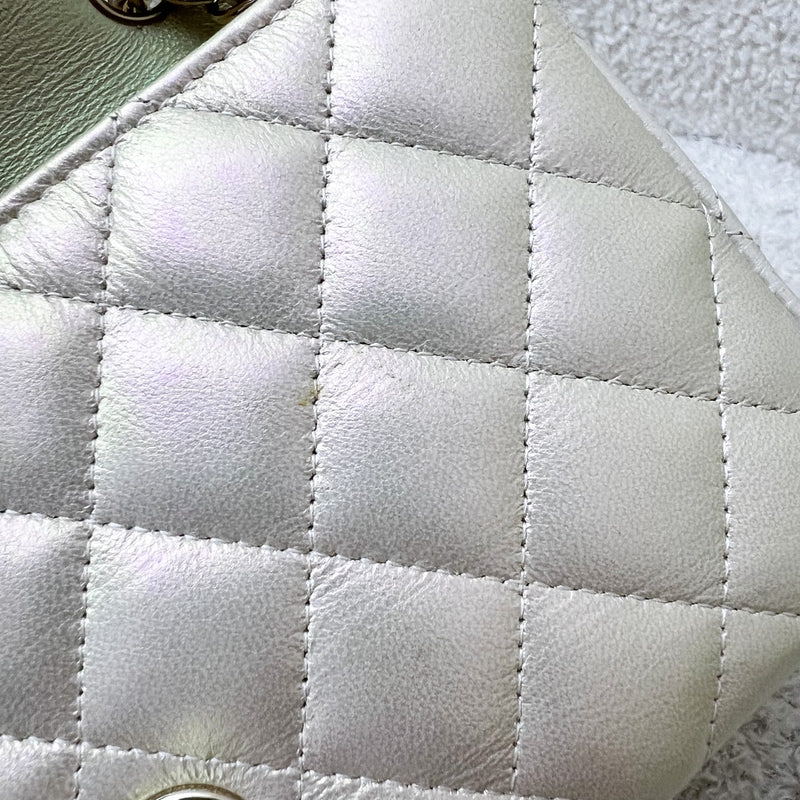 Chanel Classic Mini Rectangle Flap in 20B Iridescent Ivory Lambskin and LGHW