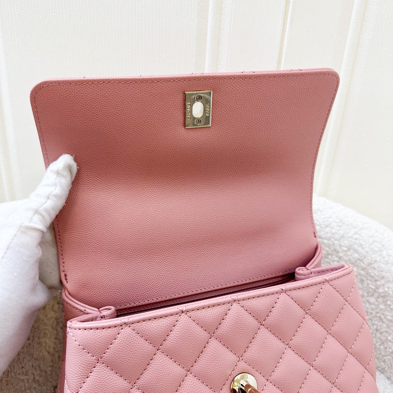 Chanel Small (24cm) Coco Handle in 23K Rose Pink Caviar and LGHW