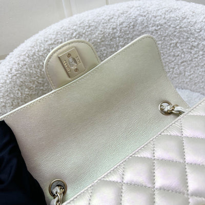 Chanel Classic Mini Rectangle Flap in 20B Iridescent Ivory Lambskin and LGHW