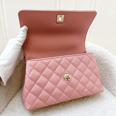 Chanel Small (24cm) Coco Handle in 23K Rose Pink Caviar and LGHW