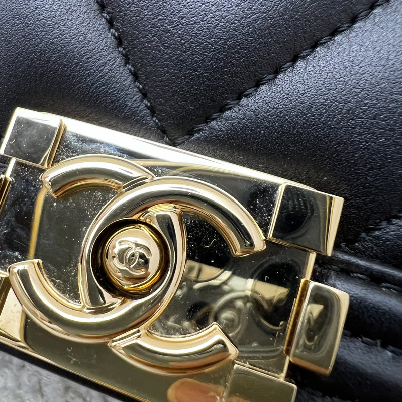 Chanel Micro Boy Flap in Black Chevron Quilted Lambskin and LGHW (Model: A67364)