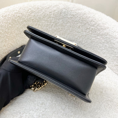 Chanel Micro Boy Flap in Black Chevron Quilted Lambskin and LGHW (Model: A67364)