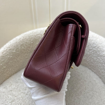 Chanel Small Classic Flap CF in Burgundy Lambskin and LGHW