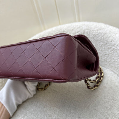 Chanel Small Classic Flap CF in Burgundy Lambskin and LGHW