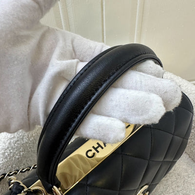 Chanel Top Handle Small Trendy CC Flap in Black Lambskin and LGHW