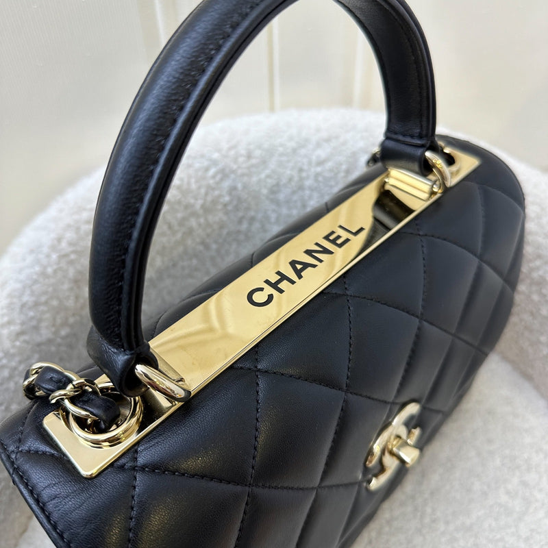 Chanel Top Handle Small Trendy CC Flap in Black Lambskin and LGHW