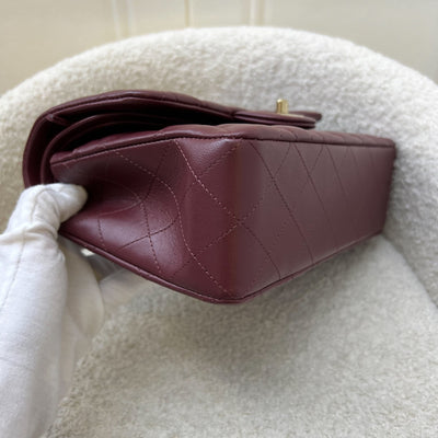 Chanel Small Classic Flap CF in Burgundy Lambskin and LGHW