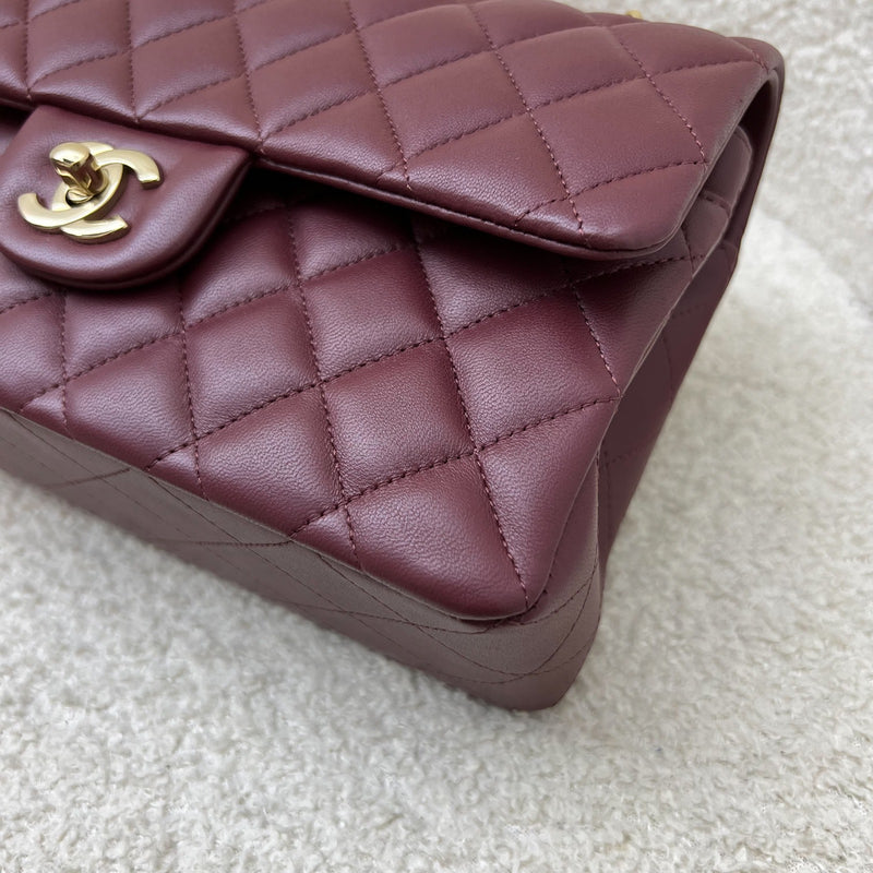 Chanel Small Classic Flap CF in Burgundy Lambskin and LGHW