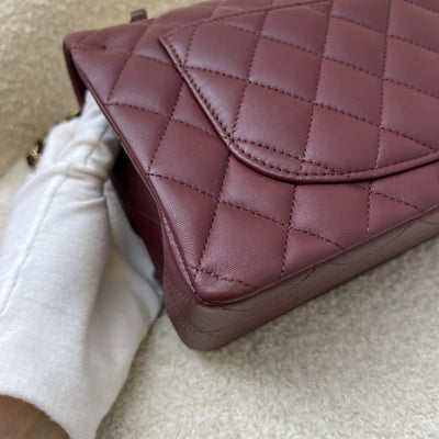 Chanel Small Classic Flap CF in Burgundy Lambskin and LGHW