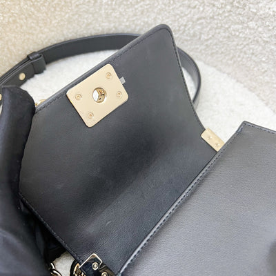 Chanel Micro Boy Flap in Black Chevron Quilted Lambskin and LGHW (Model: A67364)