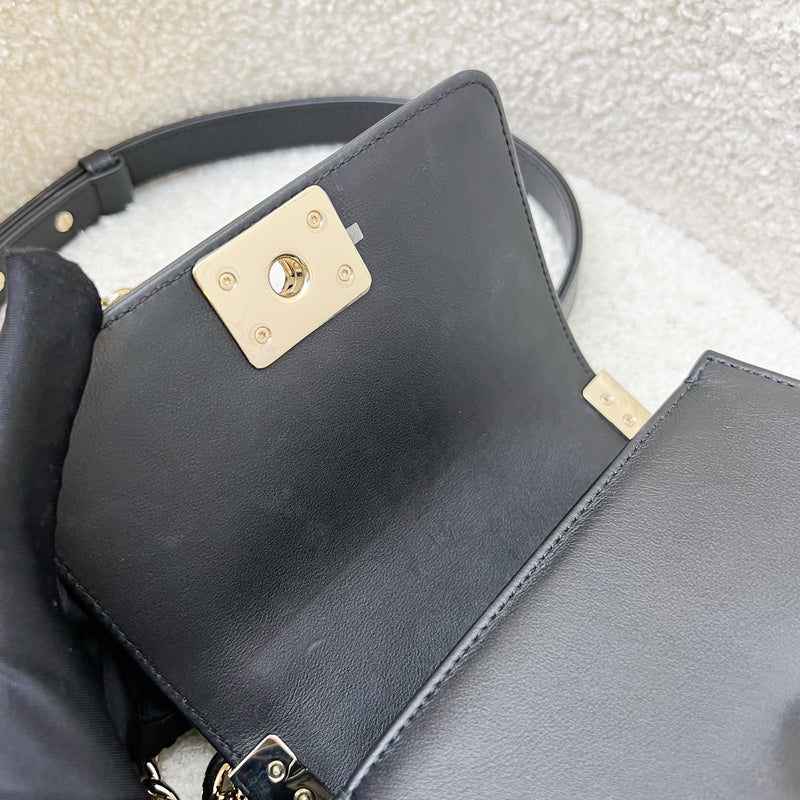 Chanel Micro Boy Flap in Black Chevron Quilted Lambskin and LGHW (Model: A67364)