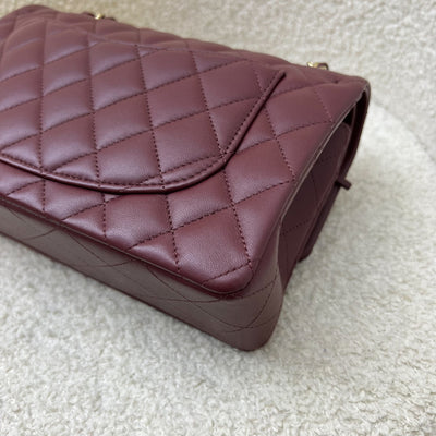 Chanel Small Classic Flap CF in Burgundy Lambskin and LGHW