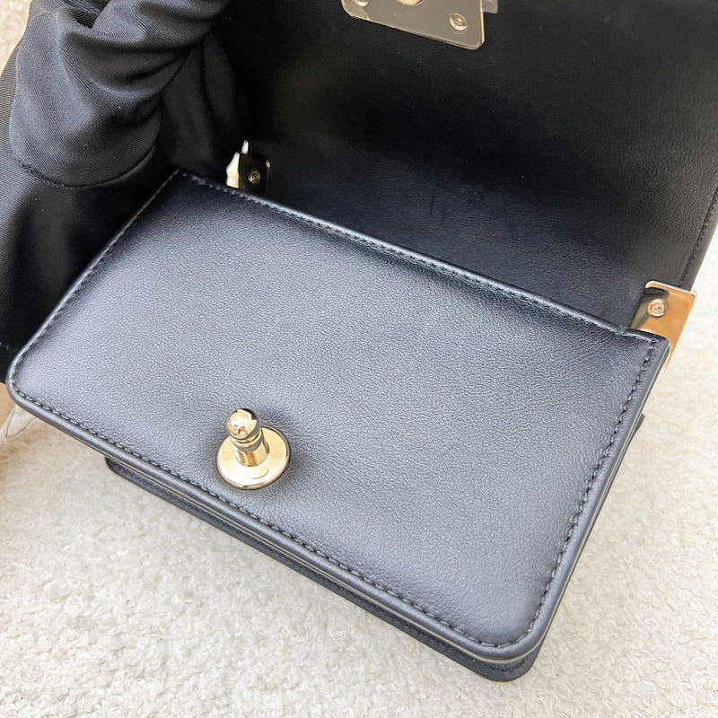 Chanel Micro Boy Flap in Black Chevron Quilted Lambskin and LGHW (Model: A67364)