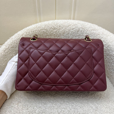 Chanel Small Classic Flap CF in Burgundy Lambskin and LGHW