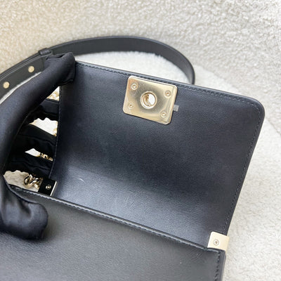 Chanel Micro Boy Flap in Black Chevron Quilted Lambskin and LGHW (Model: A67364)