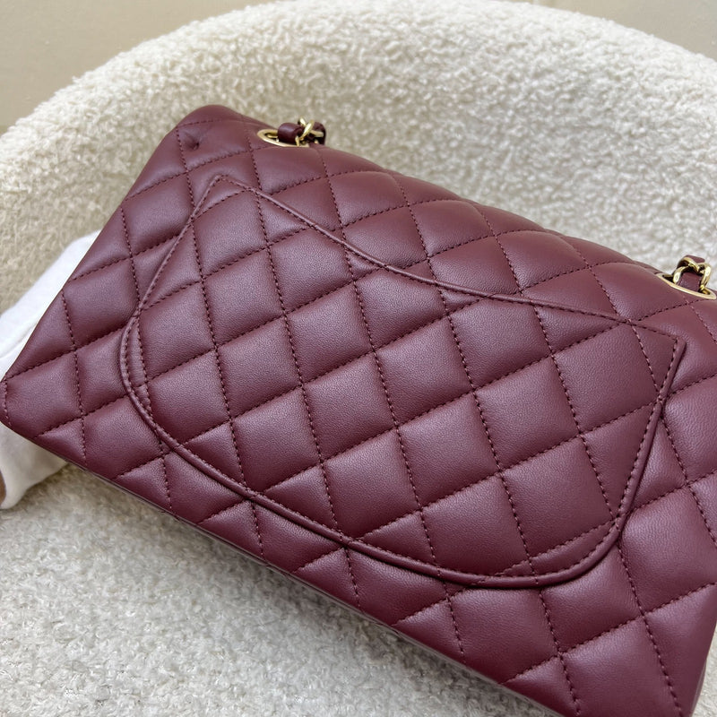 Chanel Small Classic Flap CF in Burgundy Lambskin and LGHW