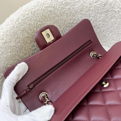Chanel Small Classic Flap CF in Burgundy Lambskin and LGHW