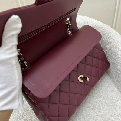 Chanel Small Classic Flap CF in Burgundy Lambskin and LGHW